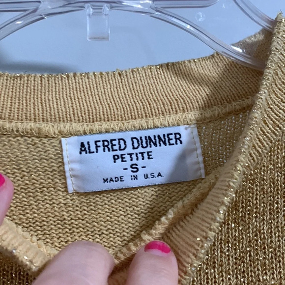 Alfred Dunner - petite small, gold mock short sleeve sweater - Picture 3 of 5